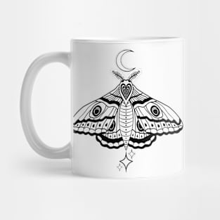 Witchy Cute Celestial Moth - Black Mug